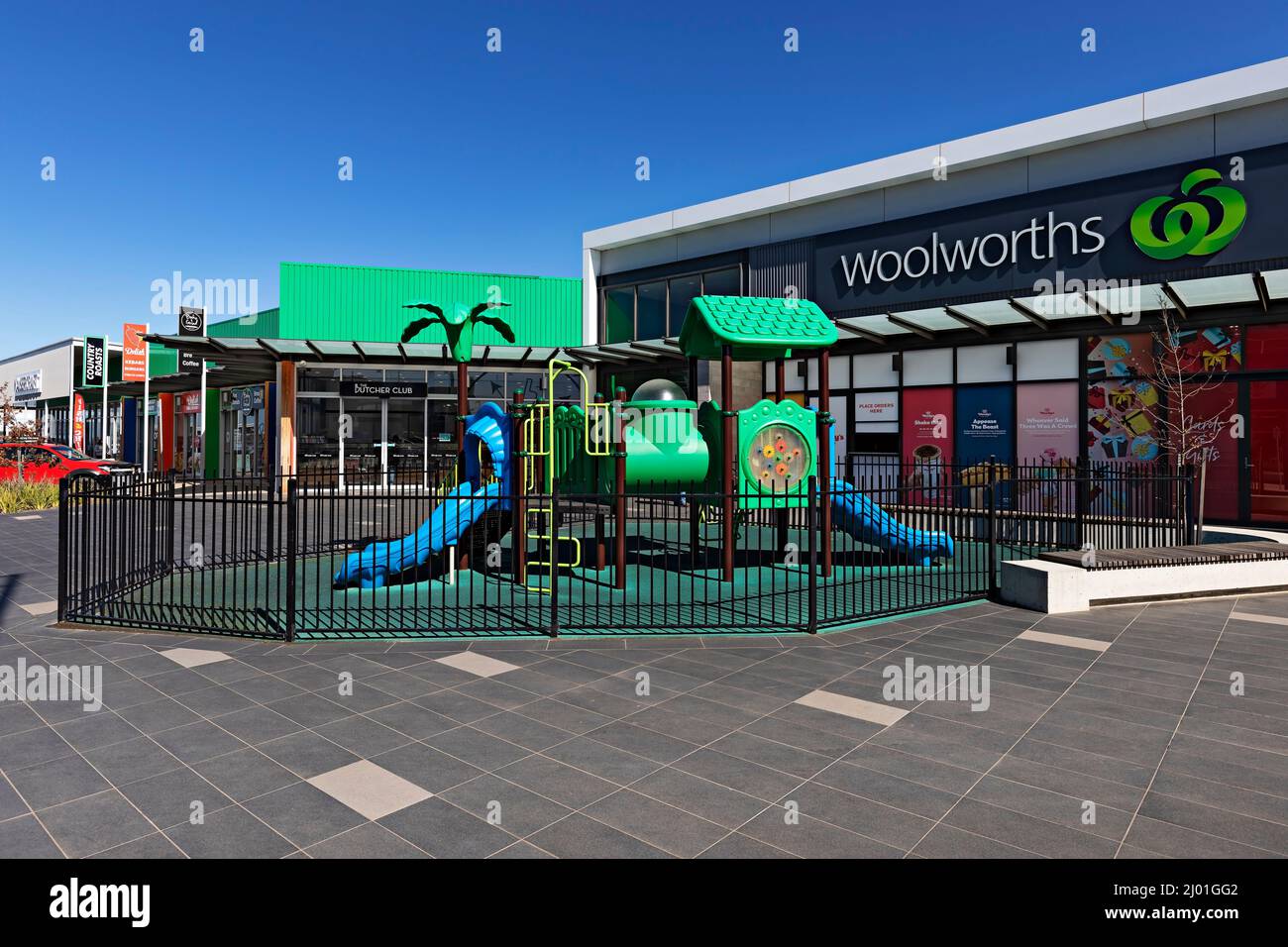 Ballarat Australia / Woolworths Supermarkt im Delacombe Town Center Shopping Complex. Stockfoto