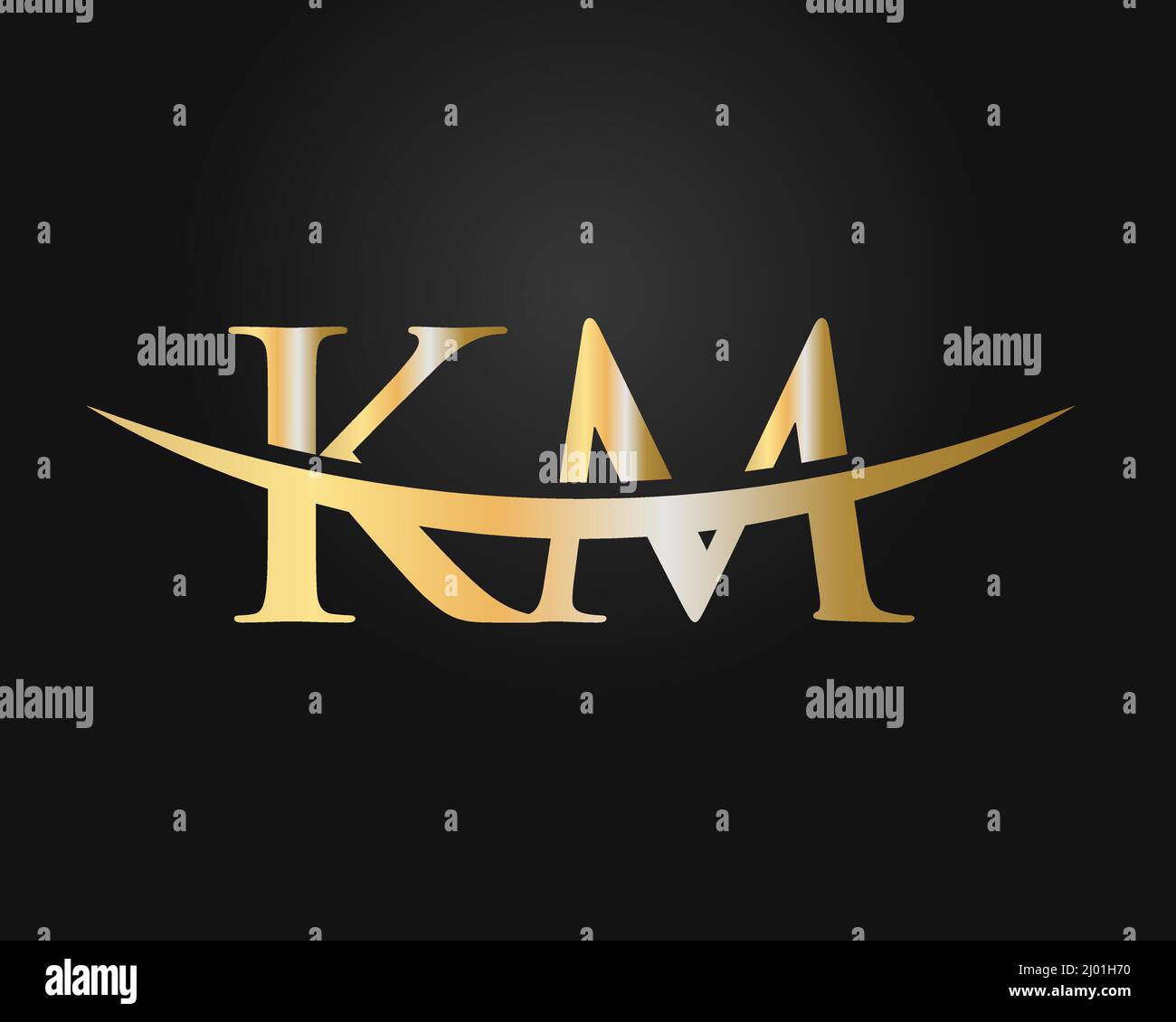 Anfangsbuchstabe DES KM-Logos. KM Letter Logo Design Vektor-Vorlage Stock Vektor