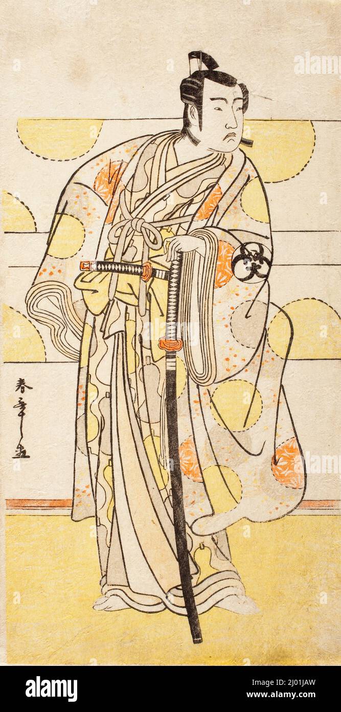 Schauspieler Bandō Mitsugorō I. Katsukawa Shunshō (Japan, 1726-1792). 1770s-Mitte 1780s. Drucke; Holzschnitte. Farbholzschnitt Stockfoto