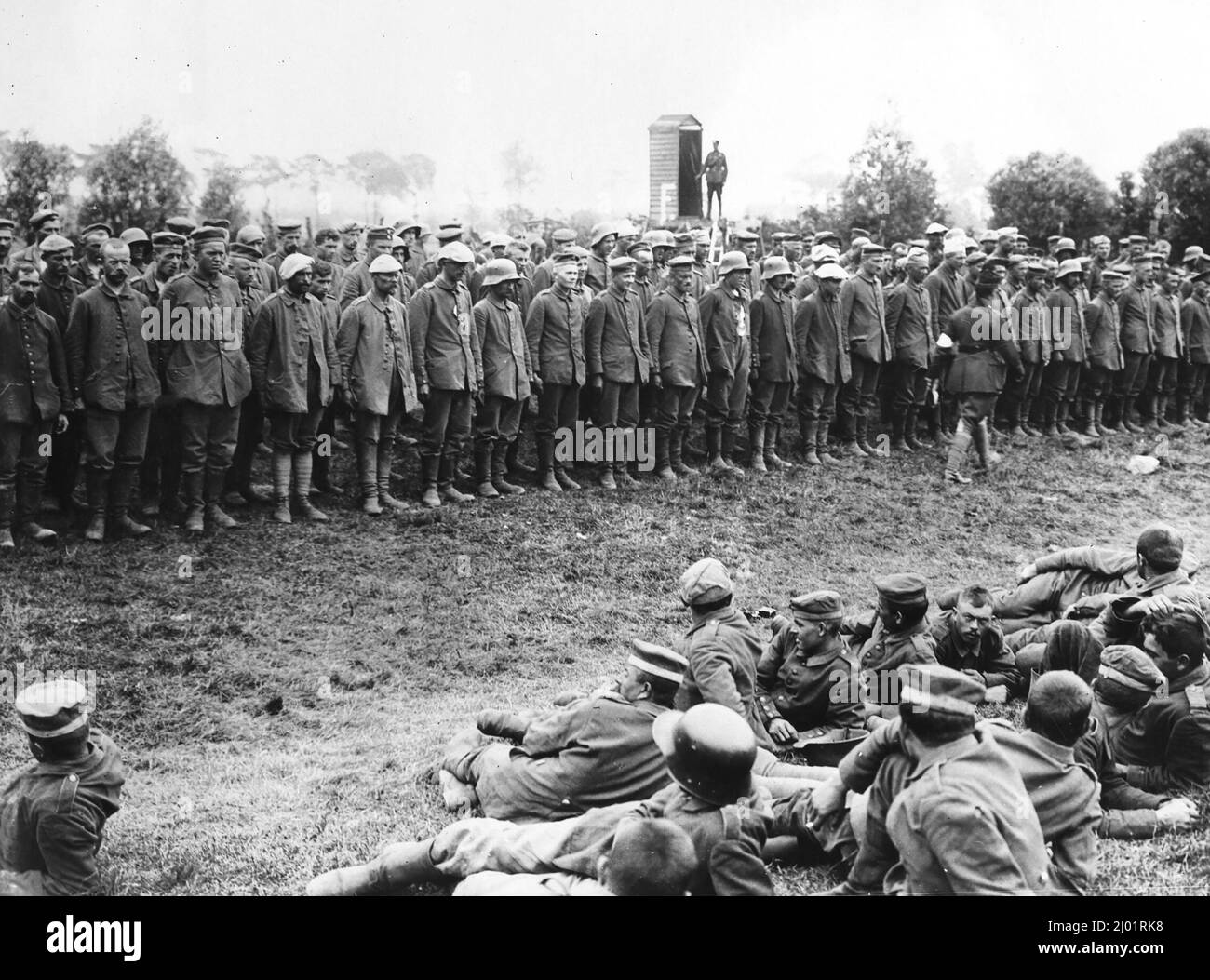 WW1 wurden deutsche Soldaten in Messines gefangen genommen Stockfoto