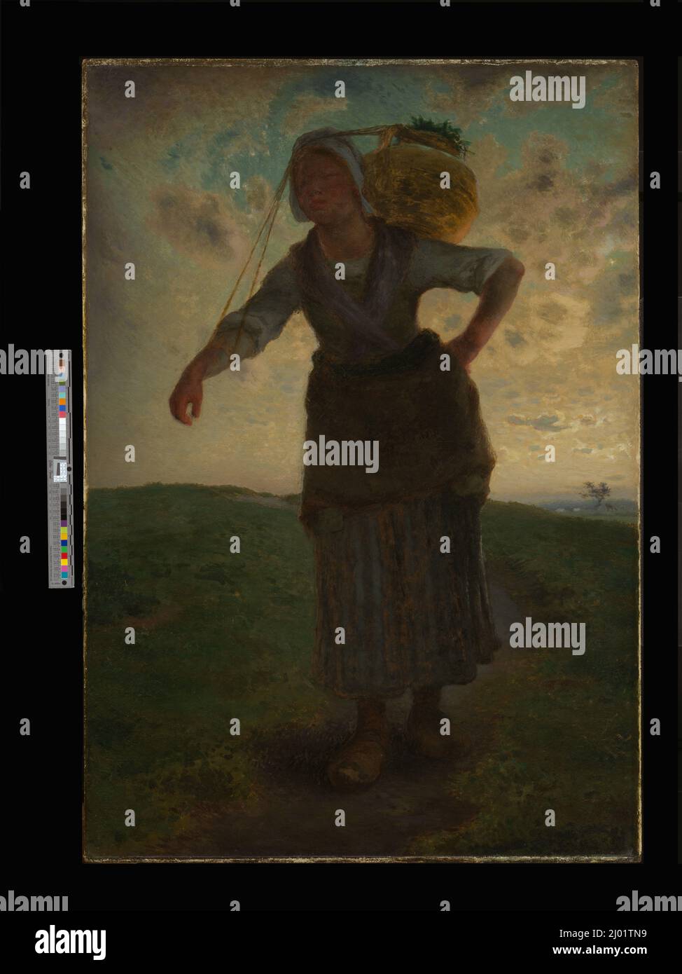 Eine Norman Milkmaid in Gréville. Jean-François Millet (Frankreich, Gruchy, 1814-1875). Frankreich, 1871. Gemälde. Öl auf Leinwand auf Pappe montiert Stockfoto