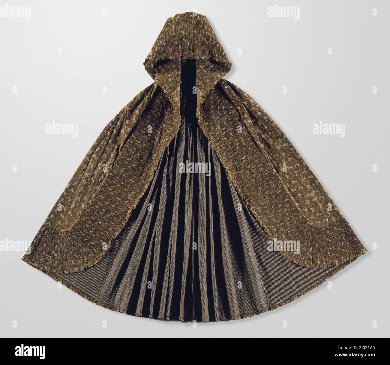 Woman's Cape. Frankreich, 1780-1790. Kostüme; Oberbekleidung. Baumwolle in Leinwandbindung, bedruckt Stockfoto