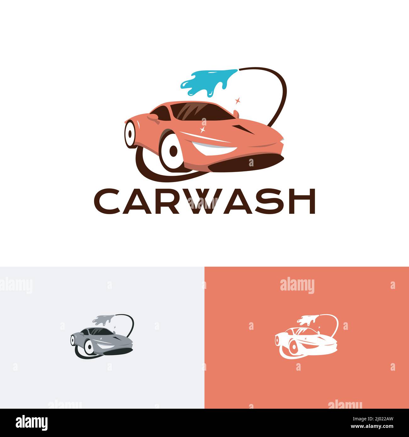 Clean Car Wash Waschwasserschlauch Auto Service Logo Stock Vektor