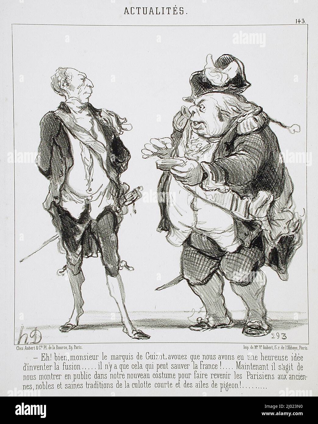 Äh! Bien, monsieur le marquis de Guizot.... Honoré Daumier (Frankreich, Marseille, 1808-1879). Frankreich, 1851. Drucke; Lithographien. Lithographie Stockfoto