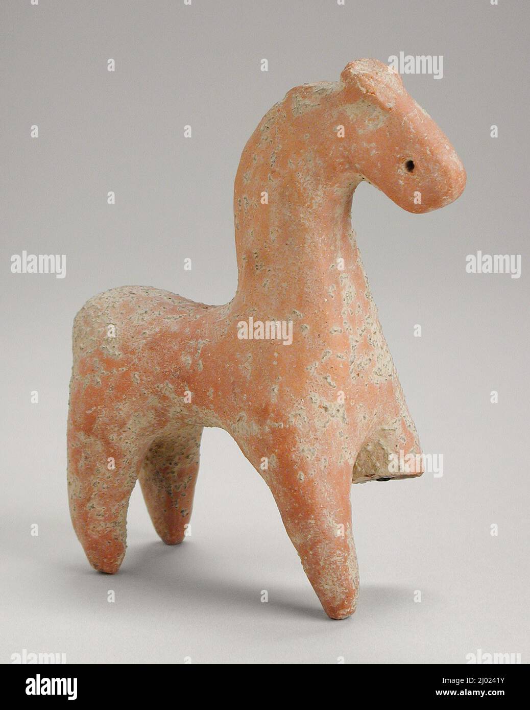 Toy Horse. Pakistan, 1. Jahrhundert B.C. - 1. Jahrhundert A.D. Skulptur. Rote Terrakotta Stockfoto