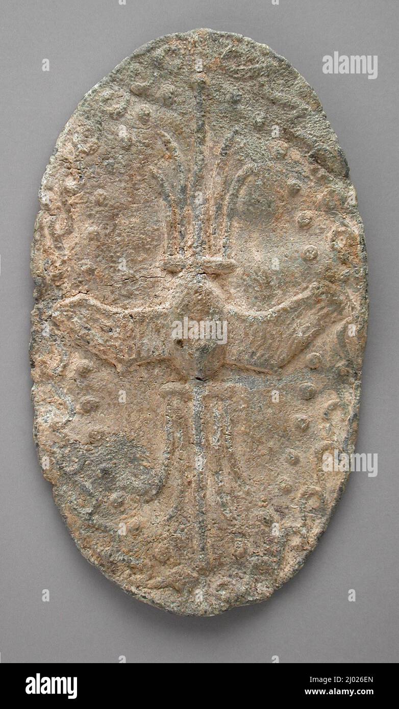 Ovale Plakette. Ägypten, Römerzeit - koptische Zeit (30 v. Chr. - 700 n. Chr.). Skulptur. Blei Stockfoto