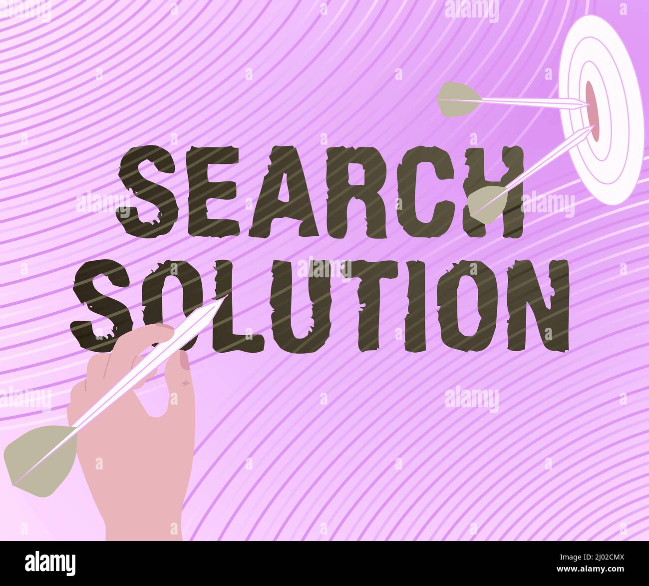 Inspiration zeigt Zeichen Lösung suchen. Internetkonzept eine Aktion oder ein Prozess zur Lösung eines Problems, bei dem die Message Hitting Target präsentiert wird Stockfoto
