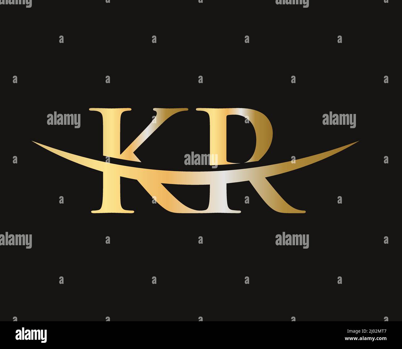 Initial Monogram Letter KR Logo Design-Vektor. KR Logo Design-Vorlage Stock Vektor