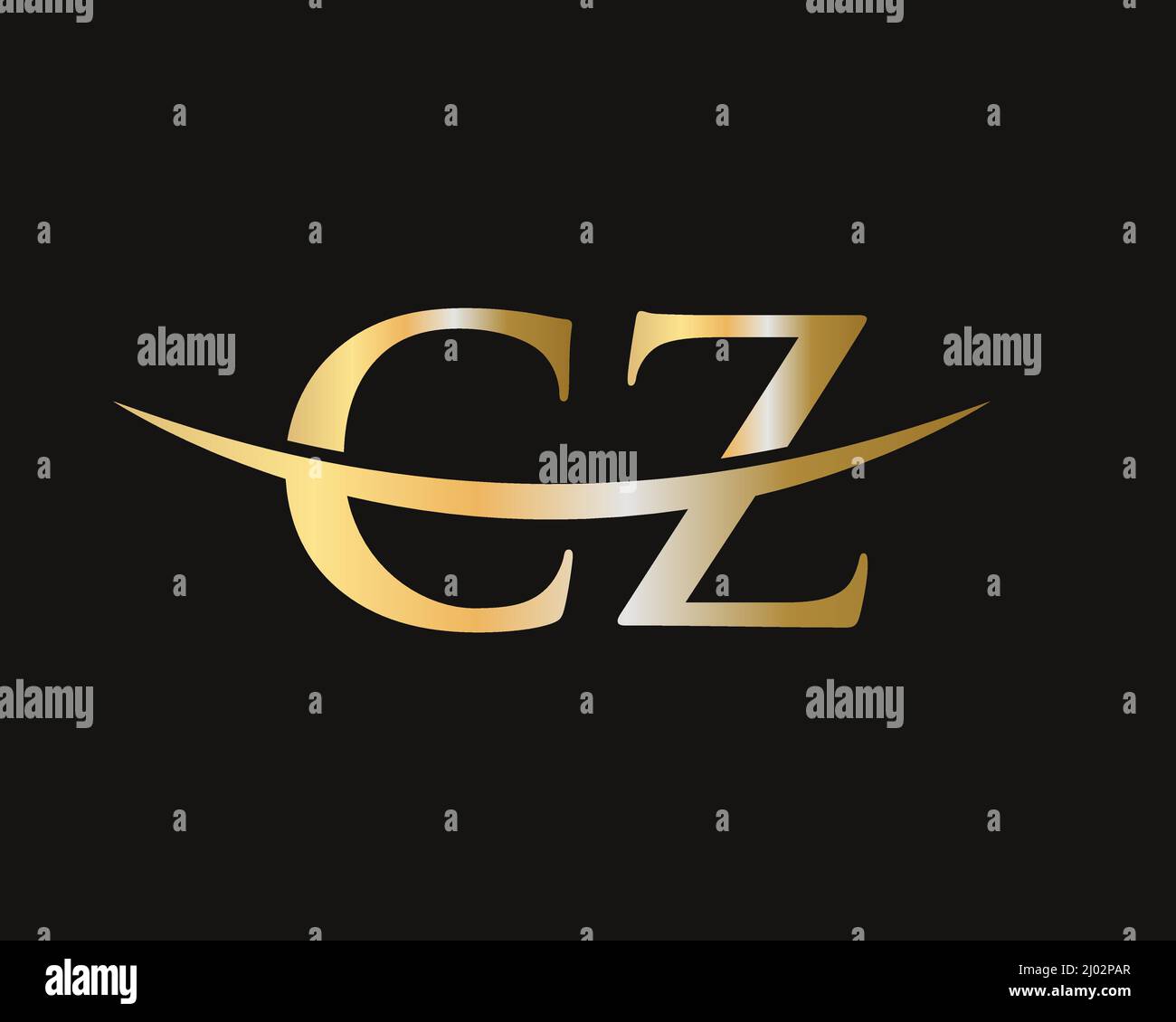 Initial Monogram Letter CZ Logo Design-Vektor. Cz Logo Design Vorlage Stock Vektor