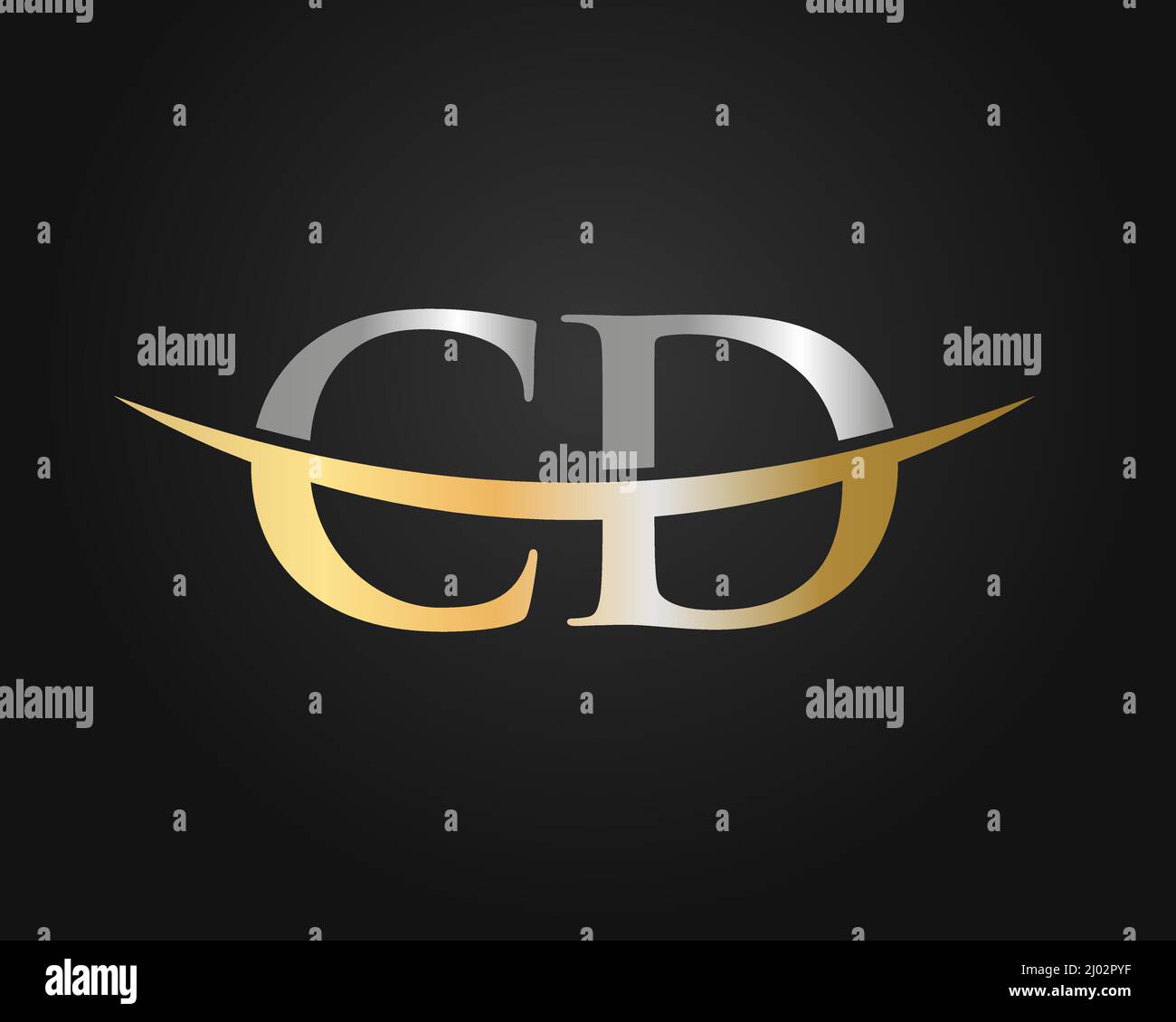 Initial Monogram Letter CD Logo Design Vektor. CD-Logo-Designvorlage Stock Vektor