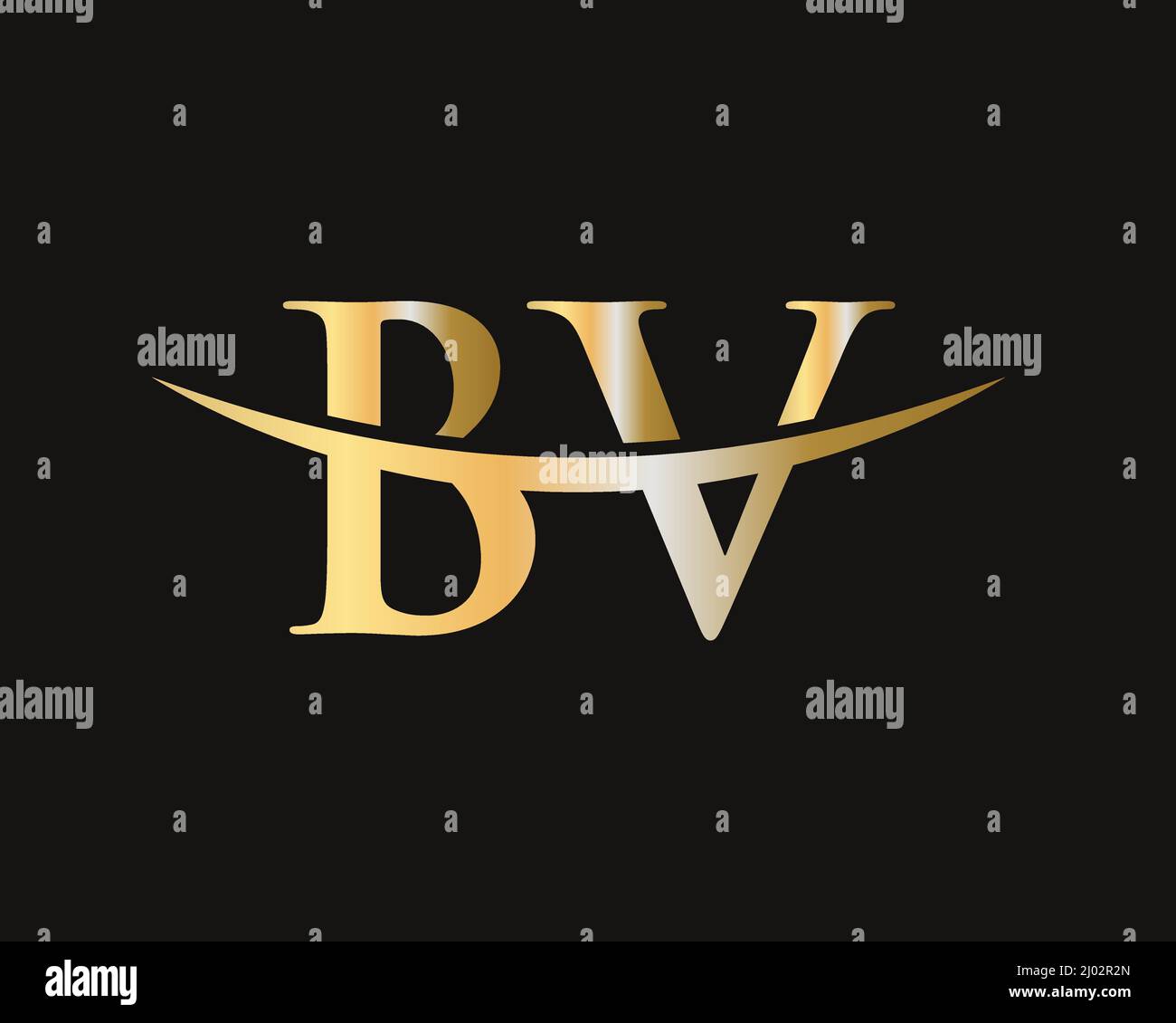 Ursprünglicher Monogramm-Buchstabe BV Logo Design-Vektor. BV Logo Design-Vorlage Stock Vektor
