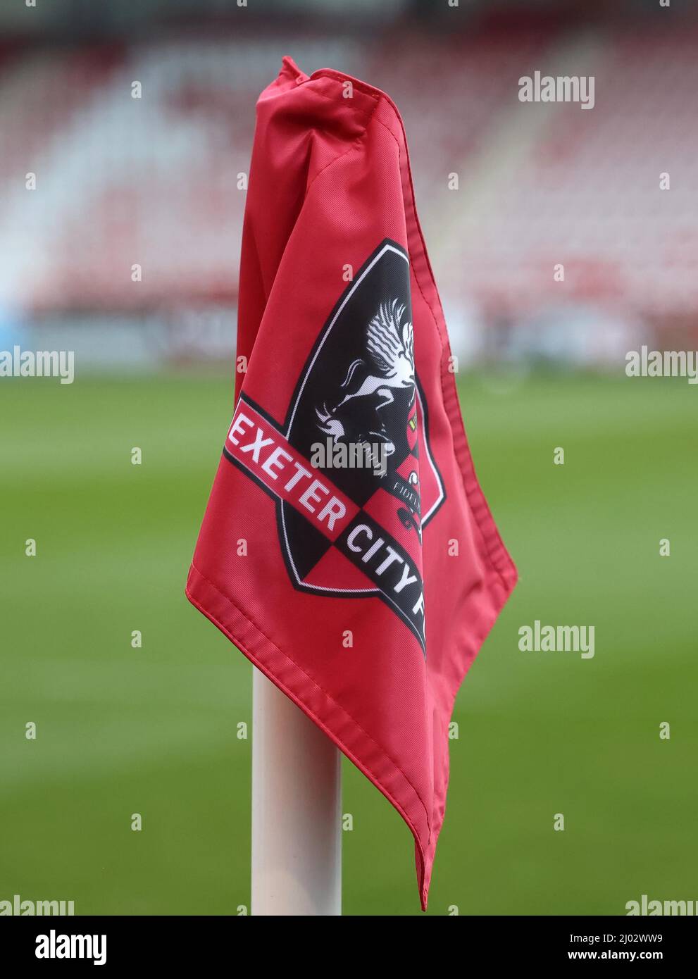 Gesamtansicht des St James Park, Heimstadion von Exeter City, vor dem Spiel gegen Crawley Town.15.. März 2022 Stockfoto