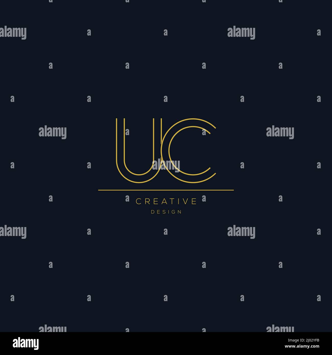Designelemente für UC-Logo-Symbole in Letter Stock Vektor