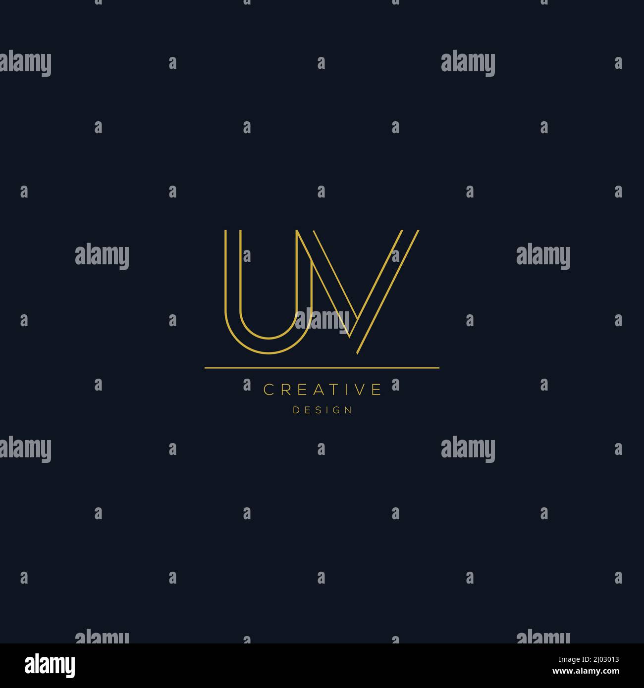 Design-Vorlagen für Symbole mit dem Buchstaben UV-Logo Stock Vektor