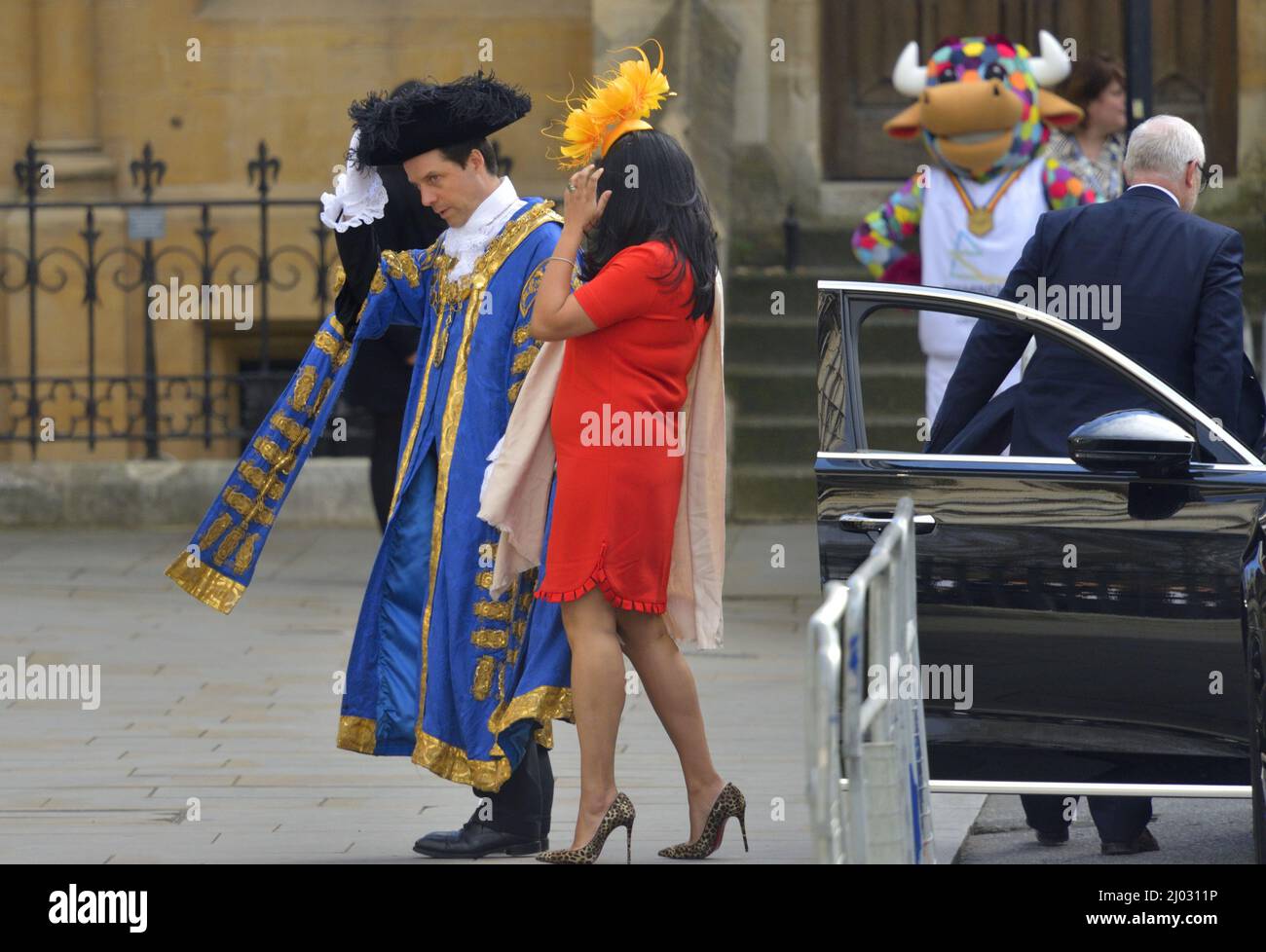 Andrew Smith - der rechtmäßige Oberbürgermeister von Westminster - kam mit seiner Frau Salma Shah für den Commonwealth Service in Westminster Abbey, Londo, an Stockfoto