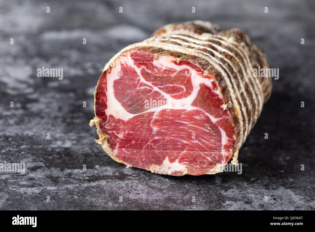 Capocollo typisch aus Martina Franca, Apulien Region Stockfoto