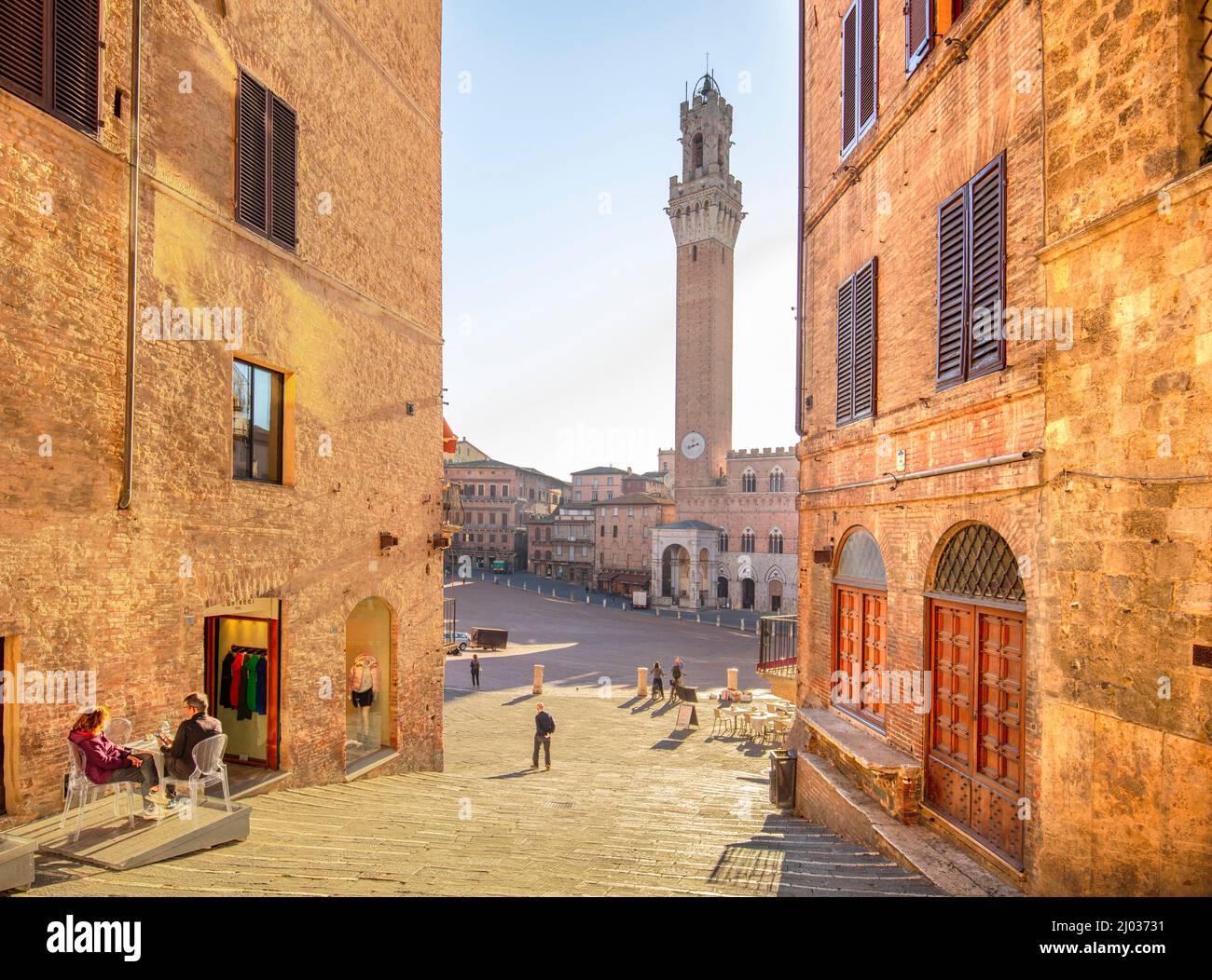 Piazza del Campo, UNESCO-Weltkulturerbe, Siena, Toskana, Italien, Europa Stockfoto