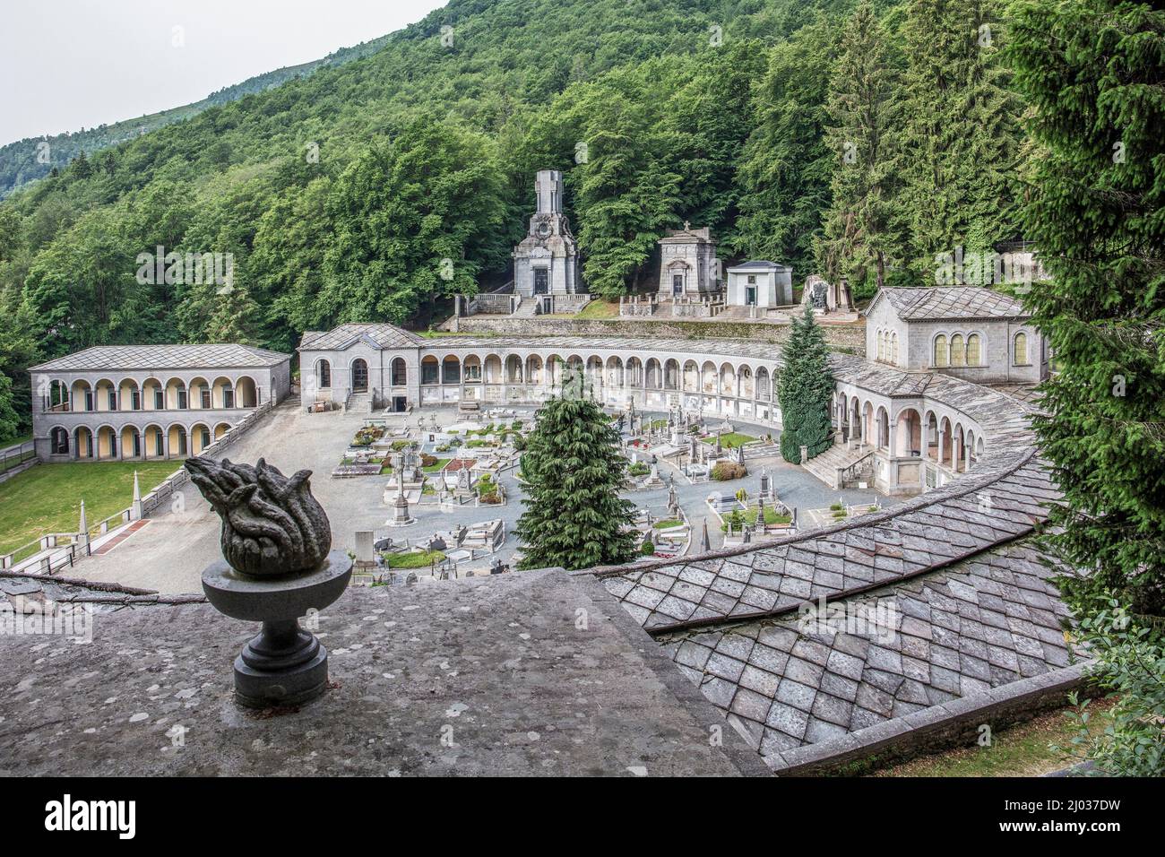 Der Monumentale Friedhof, Heiligtum von Oropa, Biella, Piemont, Italien, Europa Stockfoto