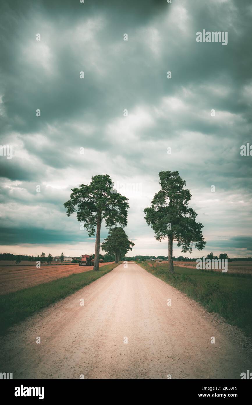 Wolkiger Tag an Sommertagen mitten im Nirgendwo Stockfoto