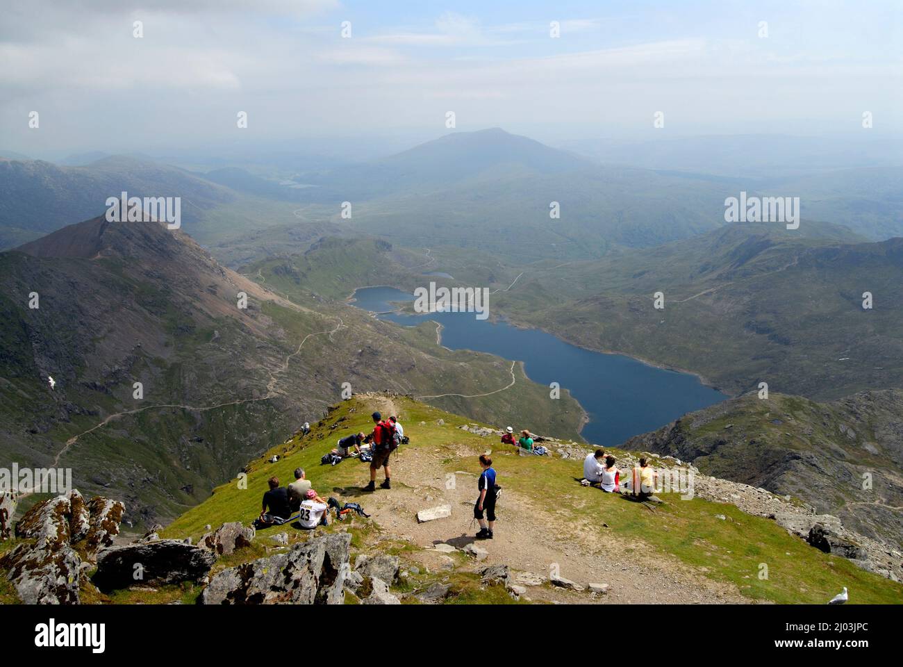 Blick vom Snowdon Summit Stockfoto