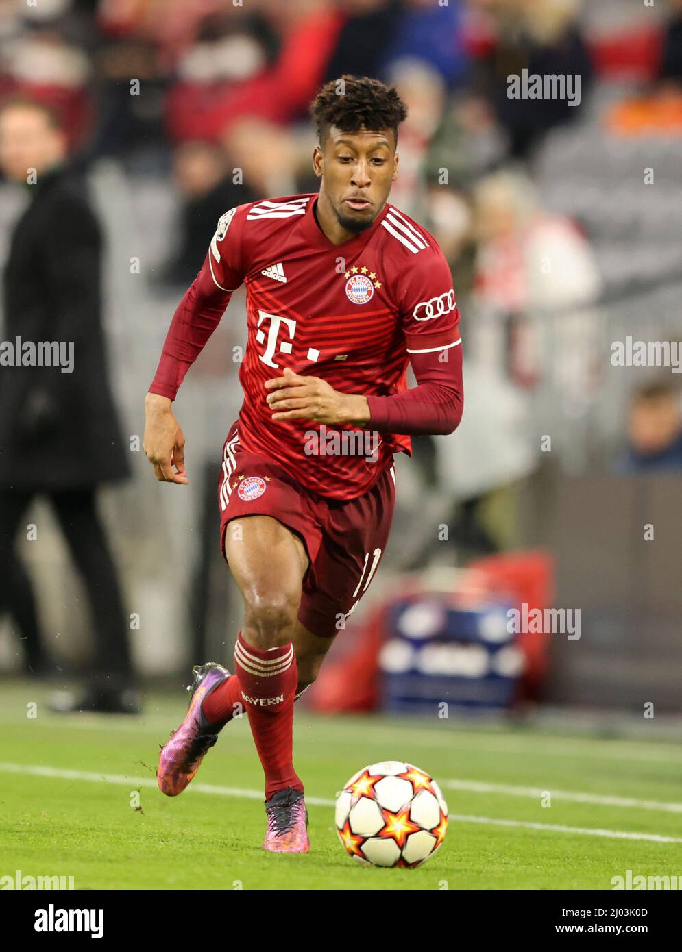 Kingsley Coman von Bayern München Fussball UEFA Championsleague FC Bayern MŸnchen - RB Salzburg Achtelfinale RŸckspiel Saison 2021 / 2022 8.3.2022 © diebilderwelt / Alamy Stock Stockfoto