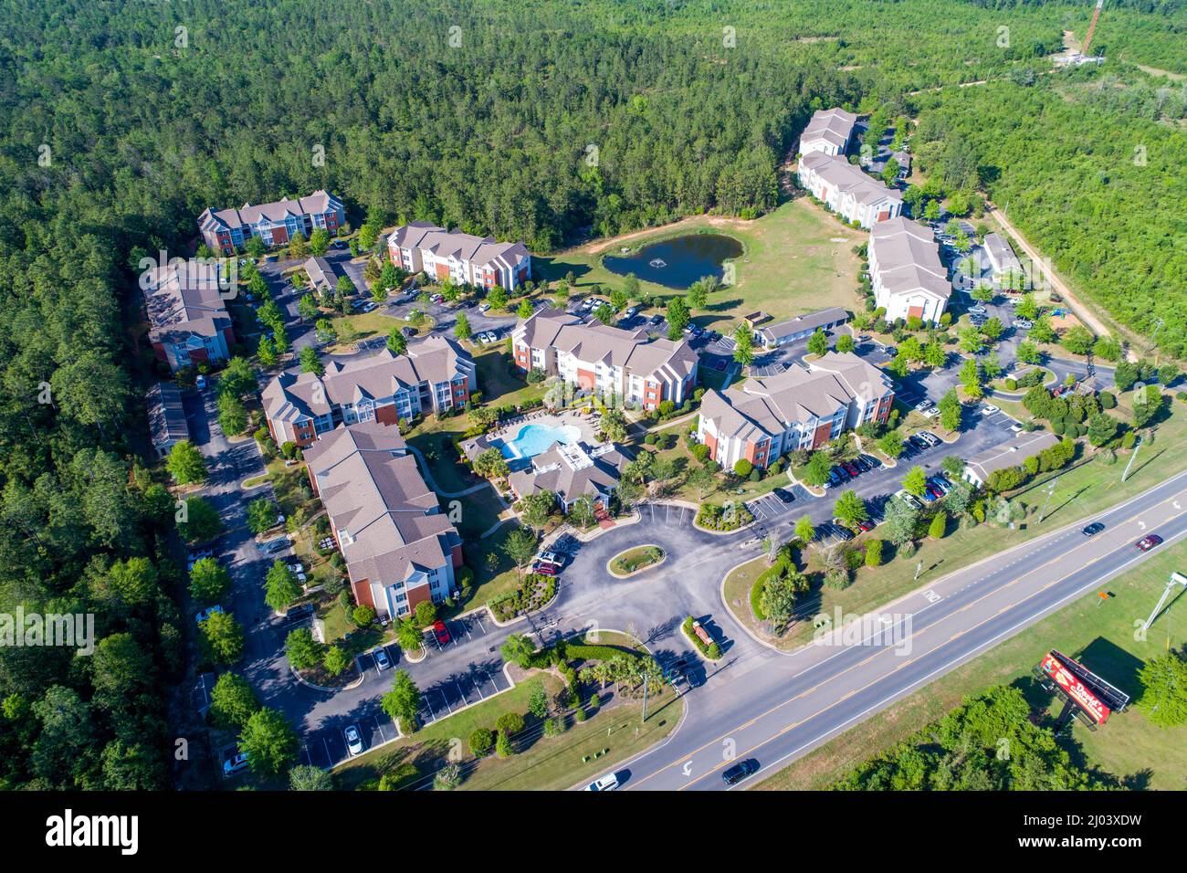 Apartmenthäuser in Spanish Fort, AL. Stockfoto