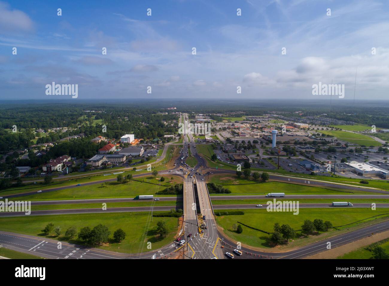 Malbis, Alabama, divergierender Diamantaustausch Stockfoto