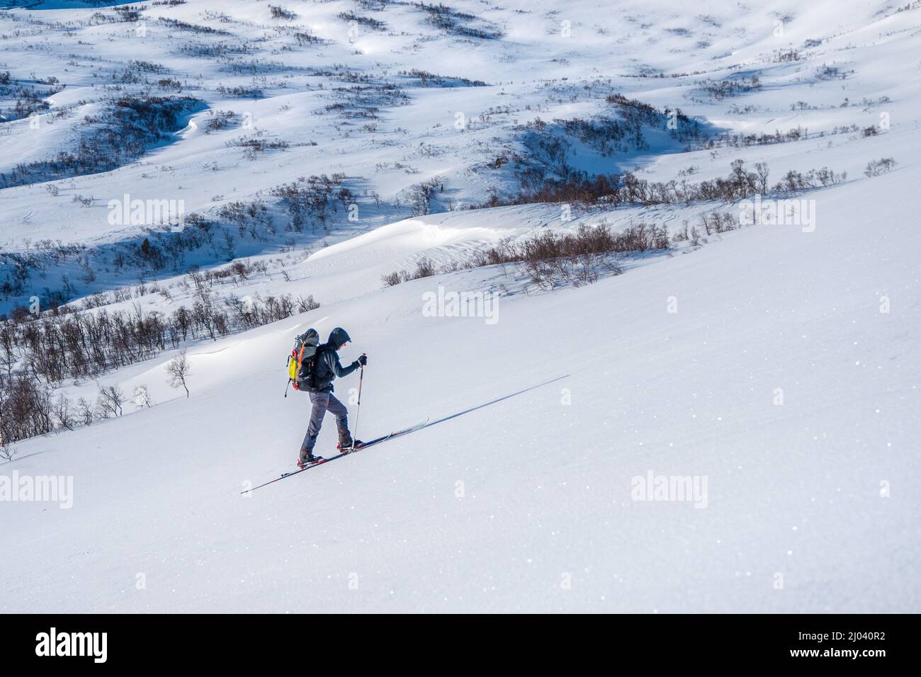 Hütte zu Hütte Skitouren in der Region Trollheim in Norwegen im Winter Stockfoto