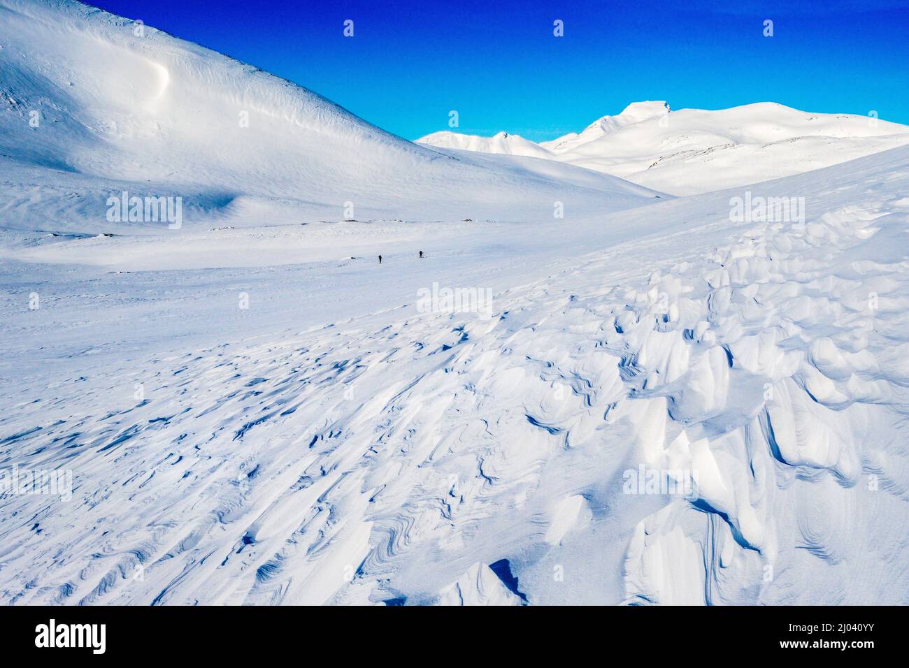 Hütte zu Hütte Skitouren in der Region Trollheim in Norwegen im Winter Stockfoto