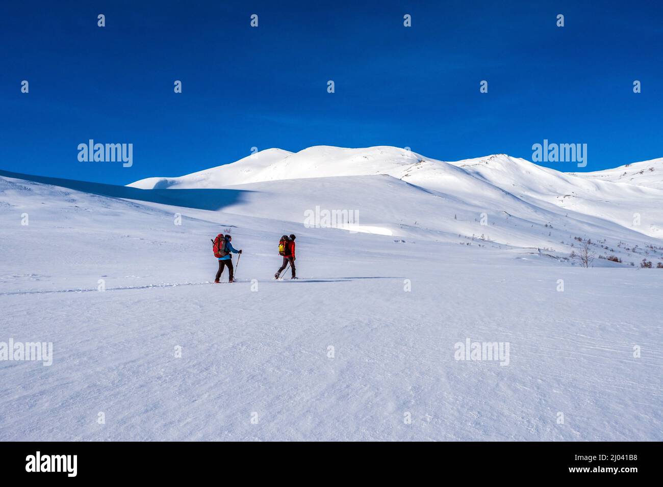 Hütte zu Hütte Skitouren in der Region Trollheim in Norwegen im Winter Stockfoto