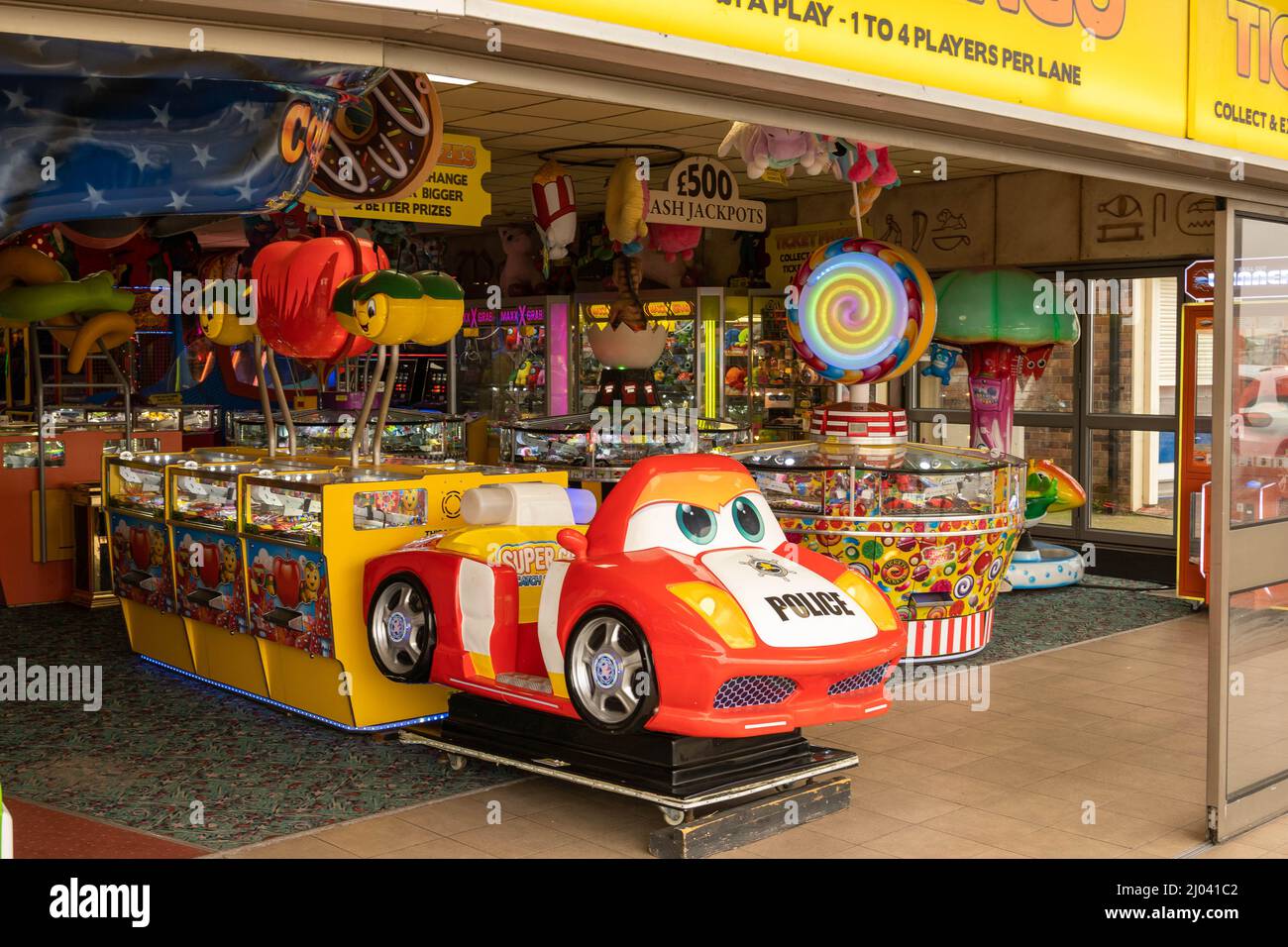 Spielhallen entlang der Marine Parade Great Yarmouth Norfolk England Stockfoto