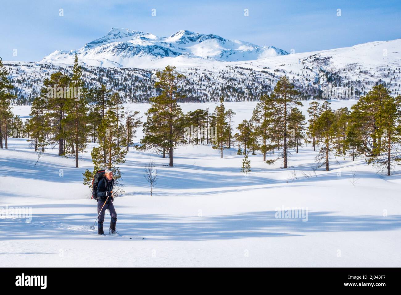 Hütte zu Hütte Skitouren in der Region Trollheim in Norwegen im Winter Stockfoto