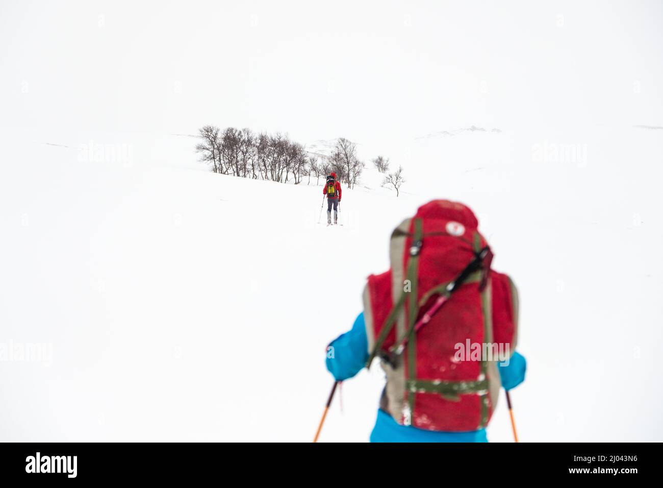 Hütte zu Hütte Skitouren in der Region Trollheim in Norwegen im Winter Stockfoto