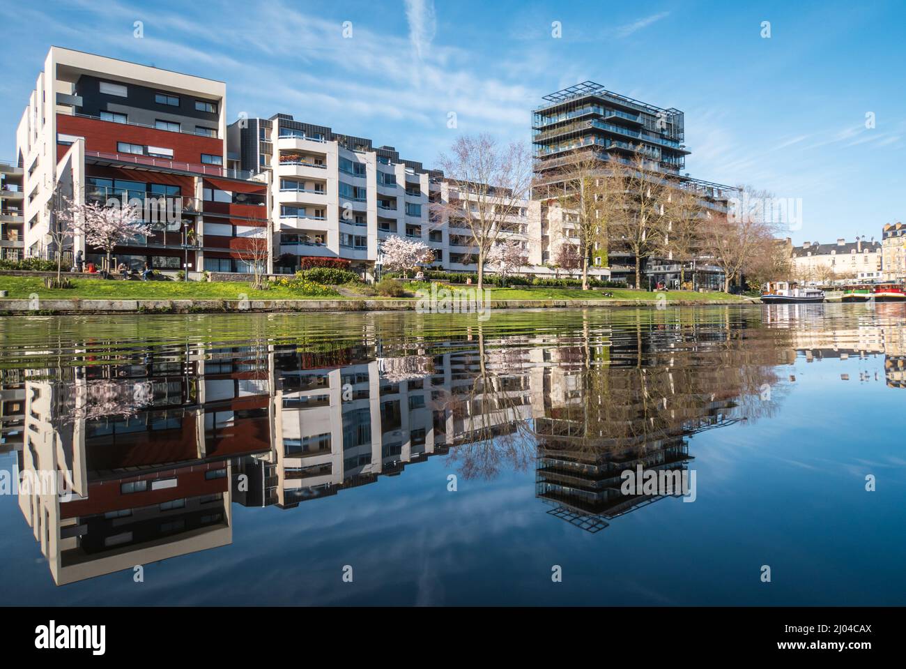 Kai Prevalaye vom Fluss Vilaine in Rennes, Bretagne, Frankreich Stockfoto