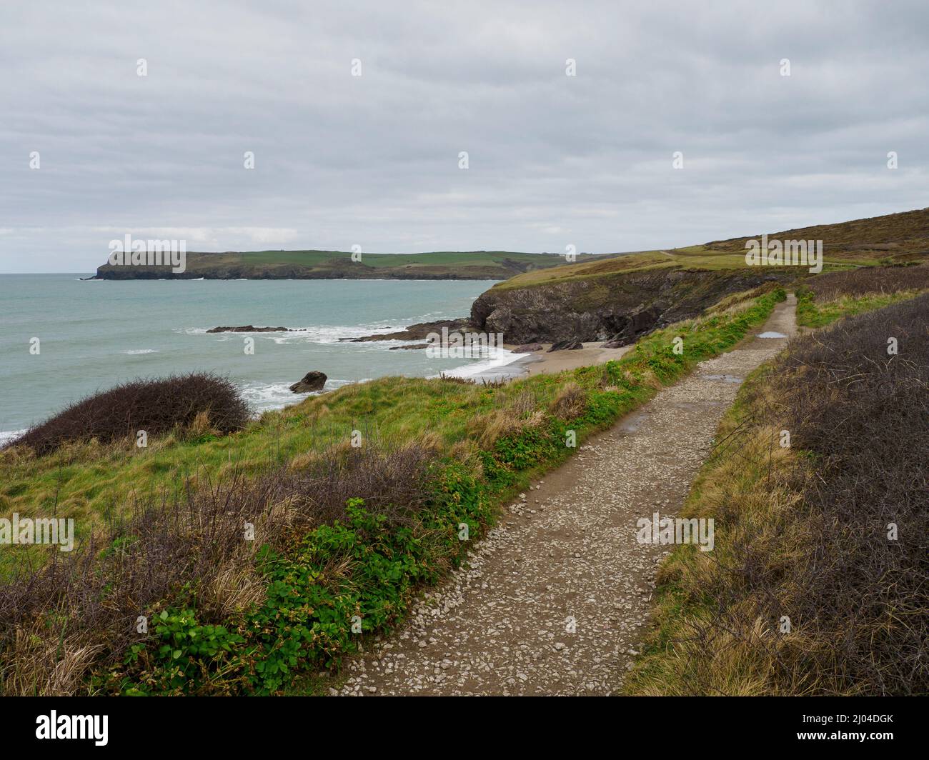 Der South West Coast Path von Daymer Bay nach Polzeath, Cornwall, Großbritannien Stockfoto