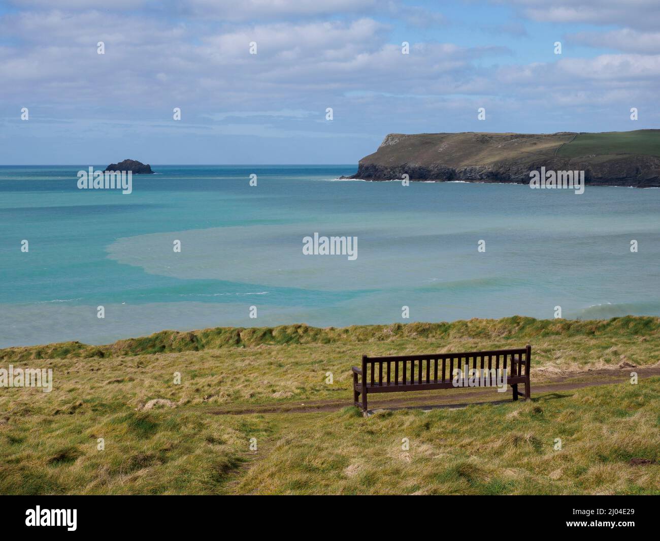 Bank am Südwestküstenpfad, Polzeath, Cornwall, Großbritannien Stockfoto