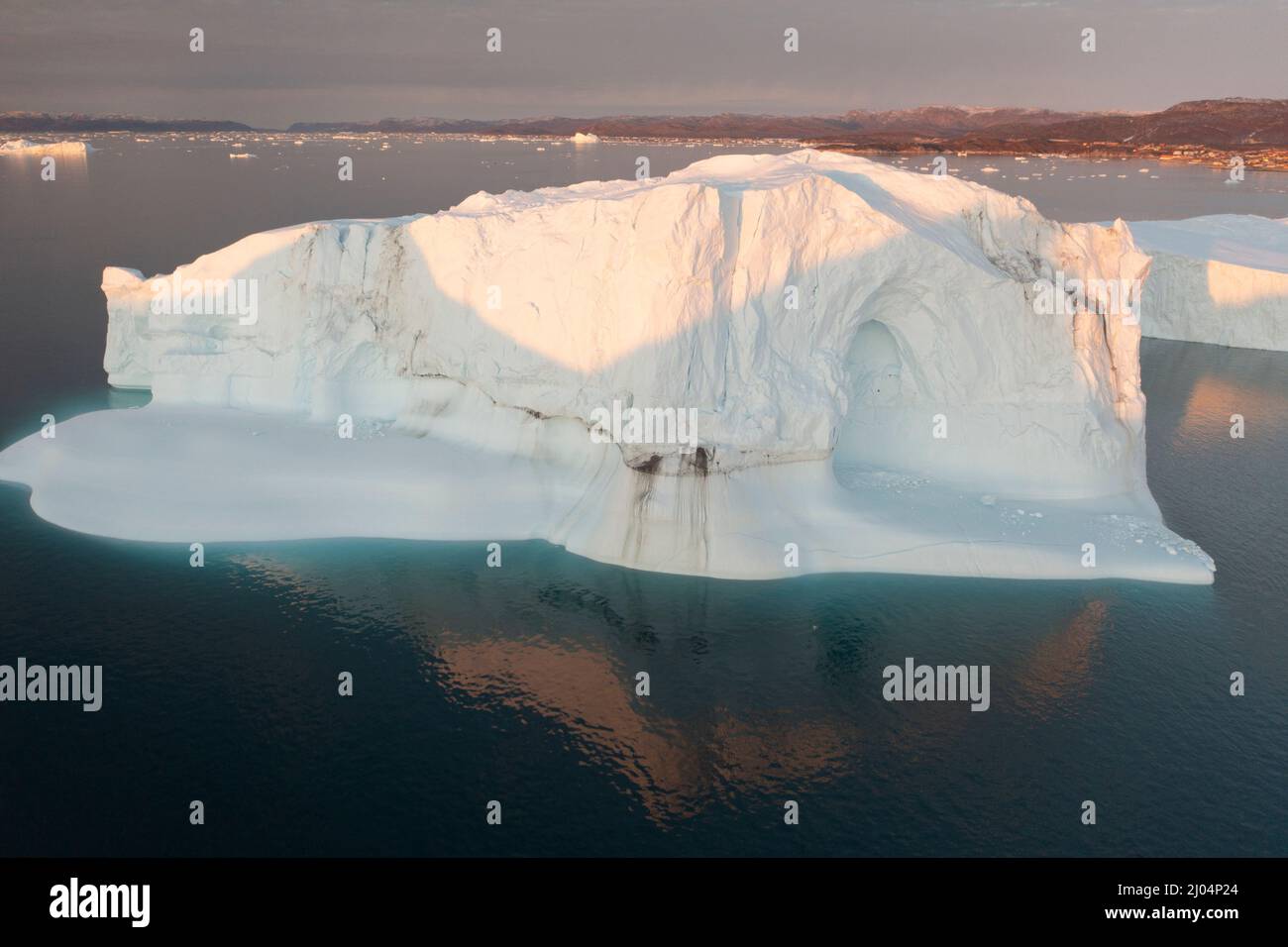 Extreme Eisberge aus der Luft Stockfoto