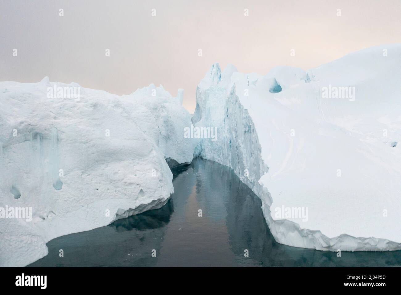 Extreme Eisberge aus der Luft Stockfoto