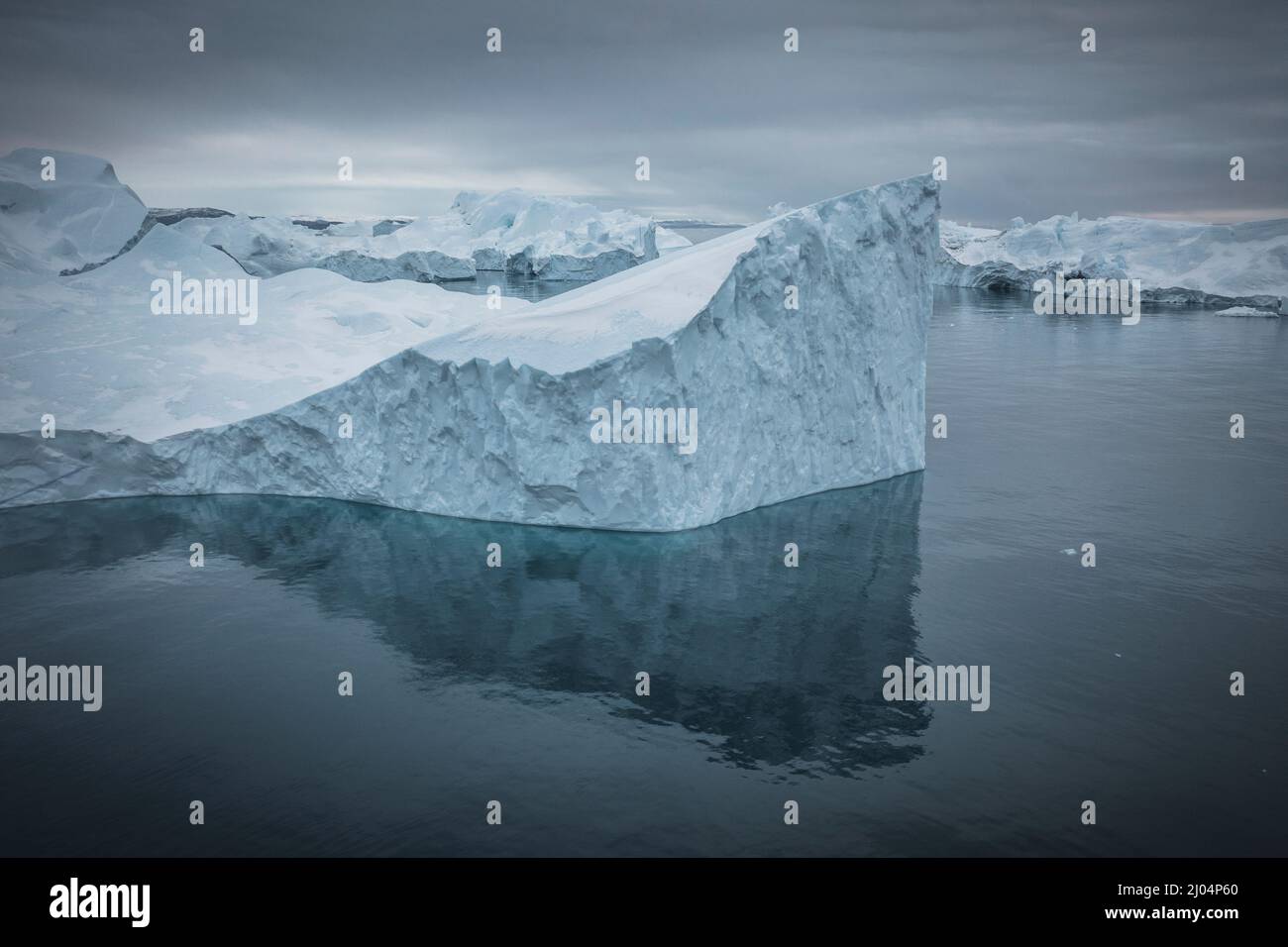 Extreme Eisberge aus der Luft Stockfoto