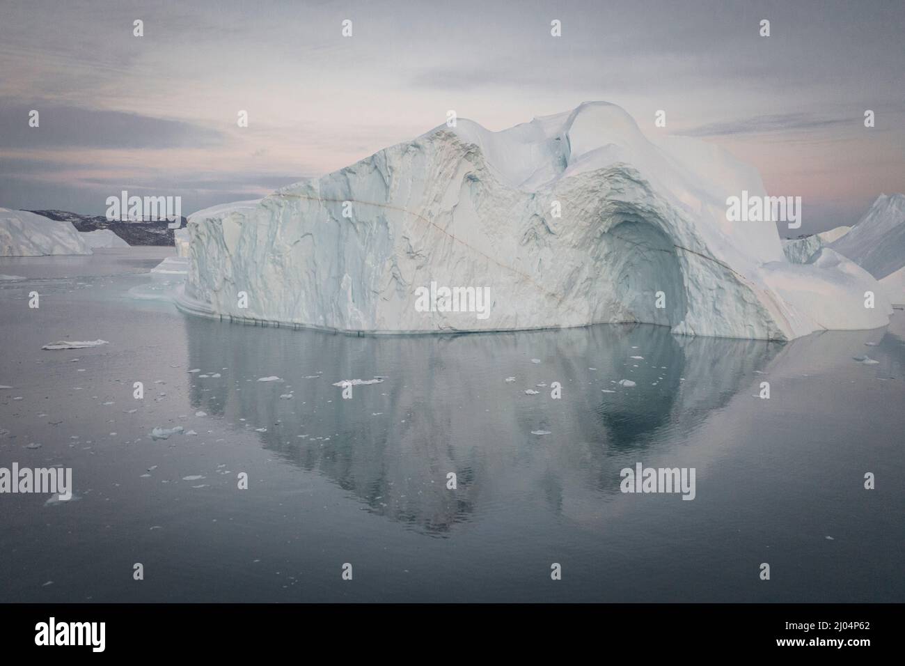 Extreme Eisberge aus der Luft Stockfoto