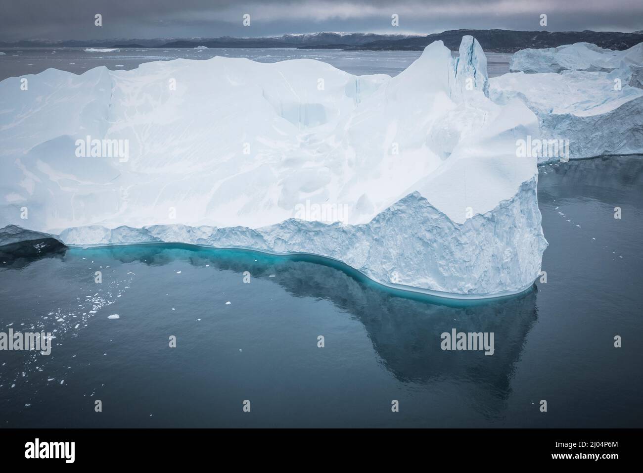 Extreme Eisberge aus der Luft Stockfoto