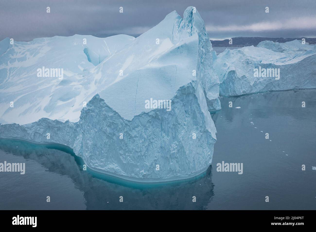 Extreme Eisberge aus der Luft Stockfoto