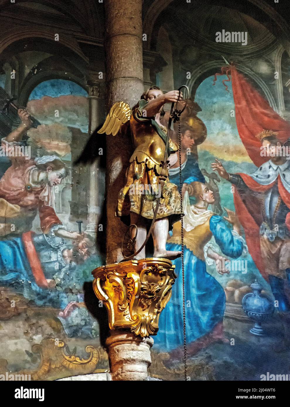 Details y retablo de la Capilla Mayor de la Catedral de Mondoñedo, Lugo, España Stockfoto