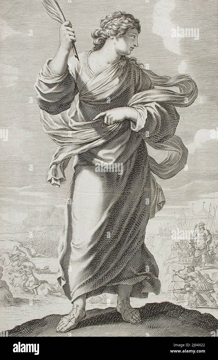 Cloelia. Gilles Rousselet (France, Paris, 1610-1686)Claude Vignon (France, Tours, 1593-1670). Frankreich, 1647. Drucke; Gravuren. Gravur und Radierung Stockfoto