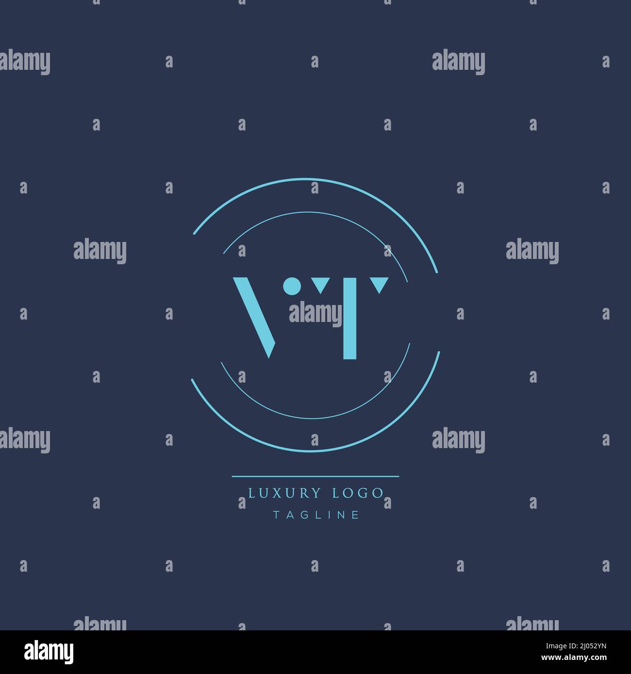 Luxus modernes VT Anfangsbuchstabe Business Logo Design Alphabet Symbol Vektor-Symbol. Stock Vektor