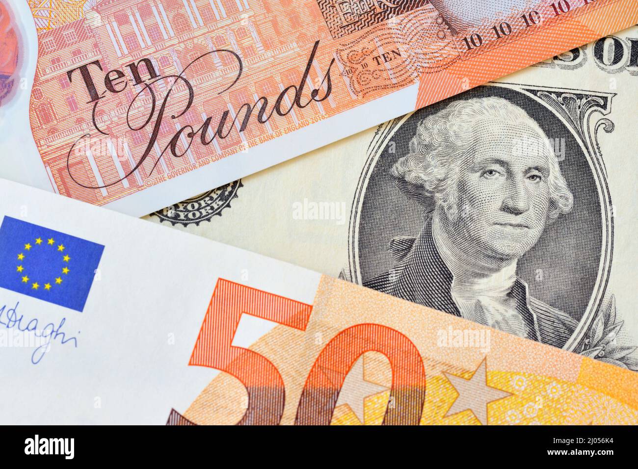 Dollar Pfund Euro Währung Stockfoto