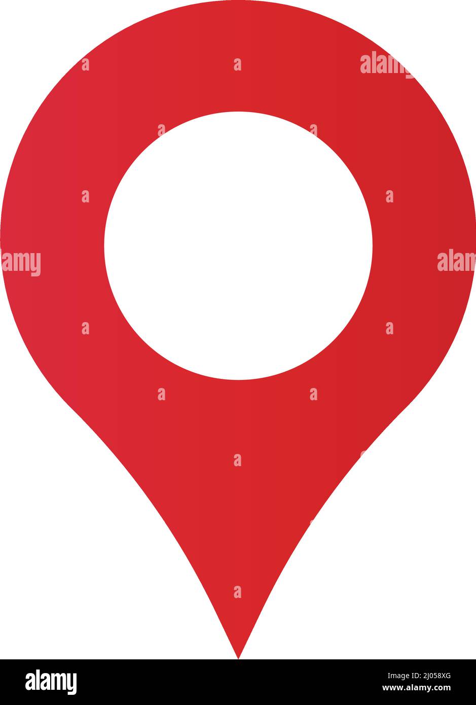 Kartennadelsymbol auf einer Karte. Positionsanzeige und aktuelle Position. Bearbeitbarer Vektor. Stock Vektor