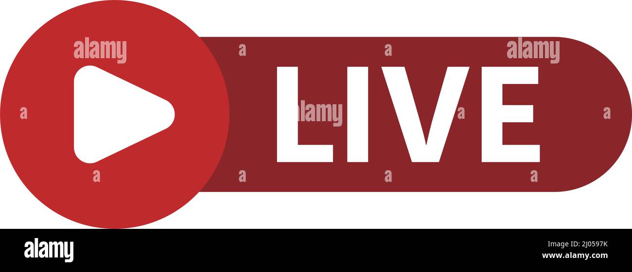 Play-Taste und Live-Stream-Logo. Editierbare Vektoren. Stock Vektor