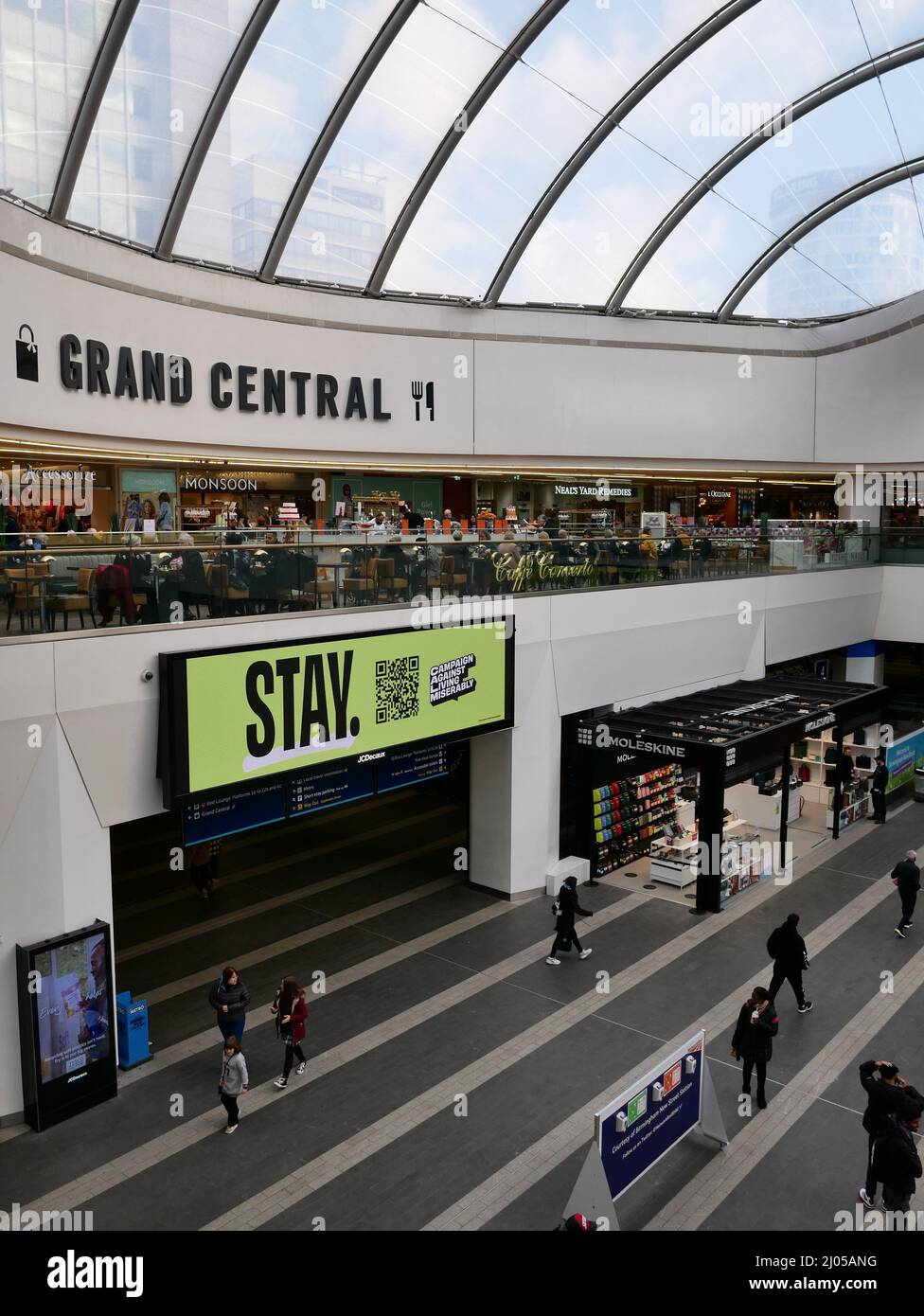 Grand Central Shopping Centre, über New Street Station, Birmingham, Großbritannien Stockfoto