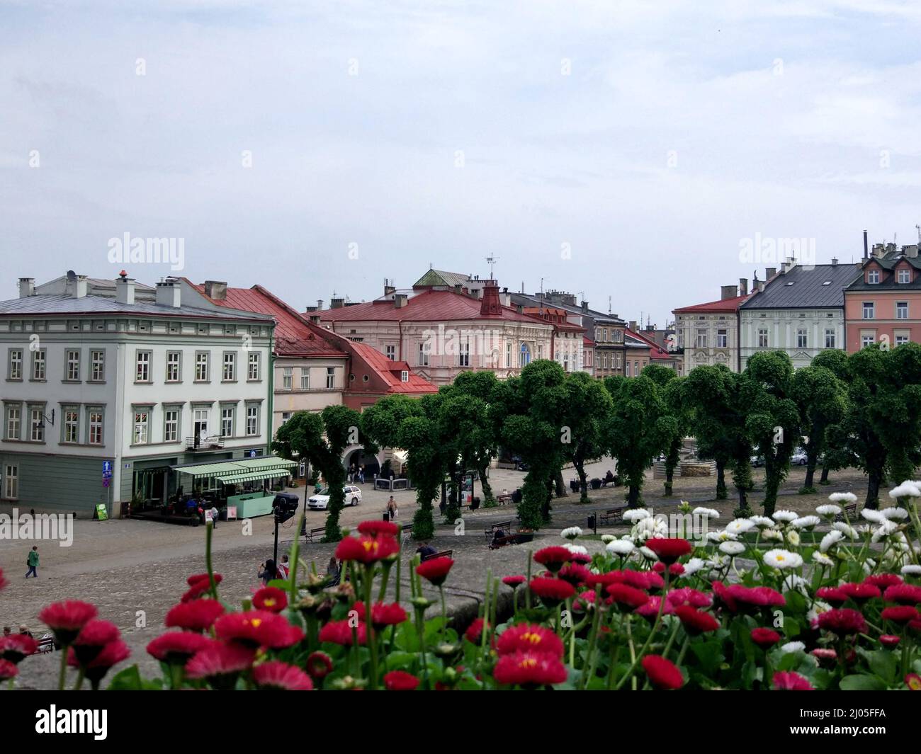 Przemysl, Polen - 8. Mai 2019: Die Altstadt von Przemysl am Morgen. Przemysl, Subcarpathia Polen. Stockfoto